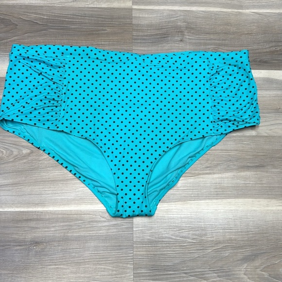 🏁 In Every Story Turquoise Polka Dot bathing suit bottoms size 5X NEW - Picture 2 of 7